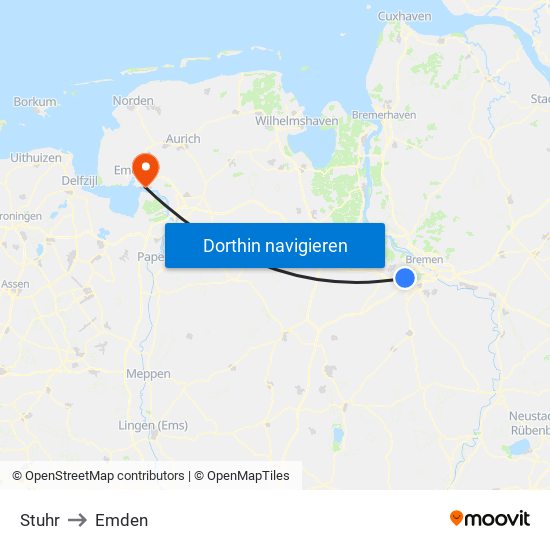 Stuhr to Emden map
