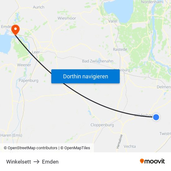 Winkelsett to Emden map