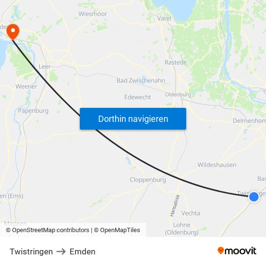 Twistringen to Emden map