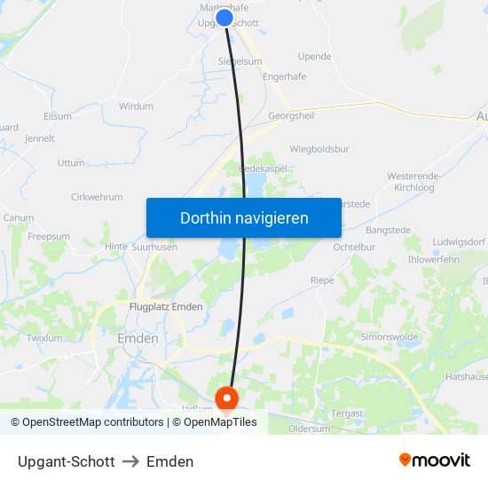 Upgant-Schott to Emden map