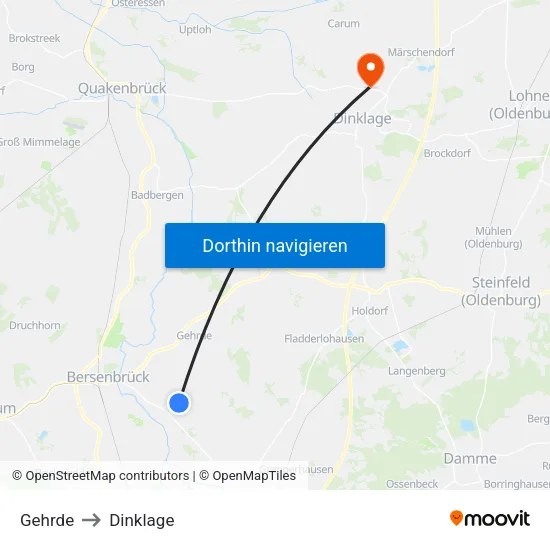Gehrde to Dinklage map