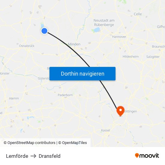 Lemförde to Dransfeld map