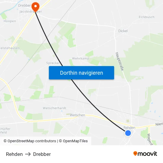 Rehden to Drebber map