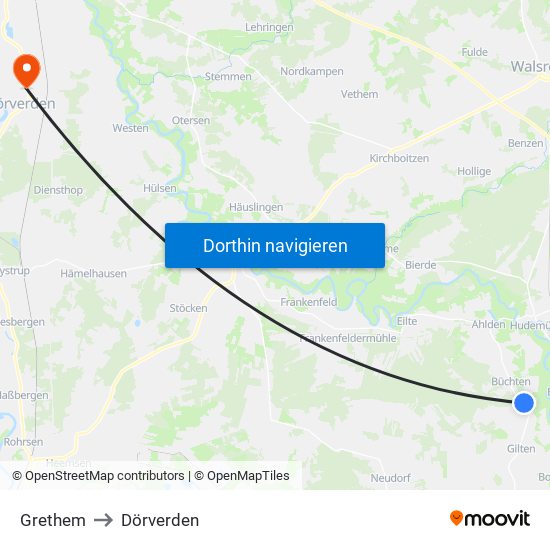 Grethem to Dörverden map