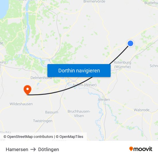 Hamersen to Dötlingen map