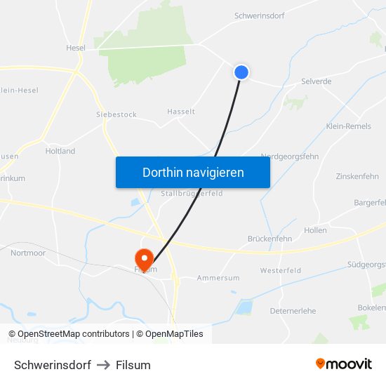 Schwerinsdorf to Filsum map