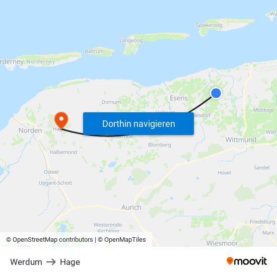 Werdum to Hage map