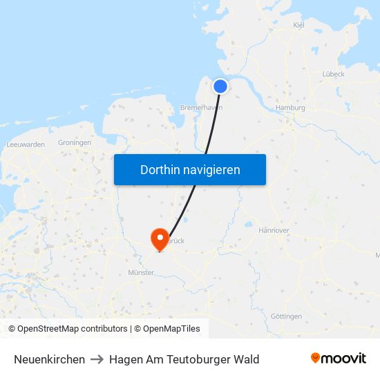 Neuenkirchen to Hagen Am Teutoburger Wald map