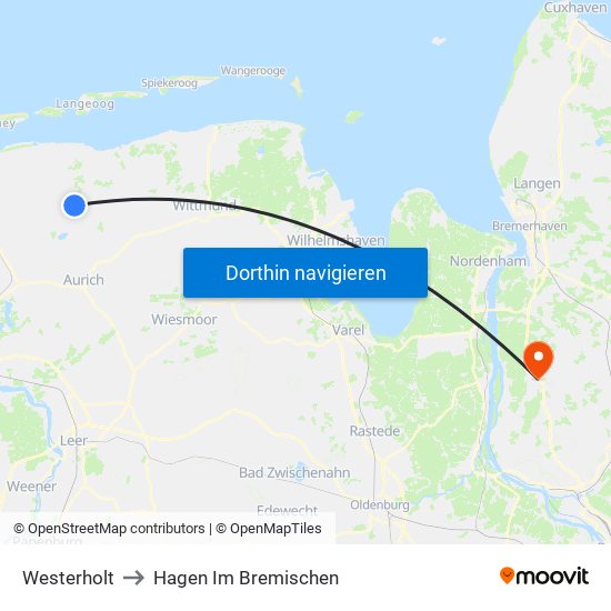 Westerholt to Hagen Im Bremischen map