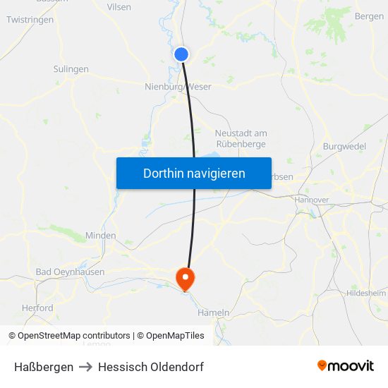 Haßbergen to Hessisch Oldendorf map