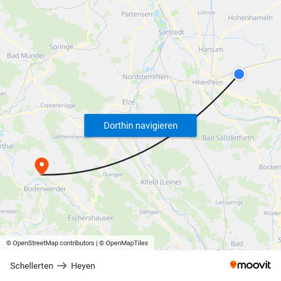 Schellerten to Heyen map