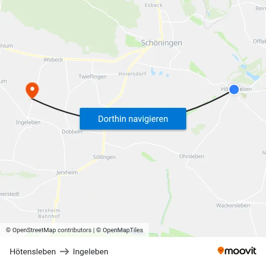 Hötensleben to Ingeleben map