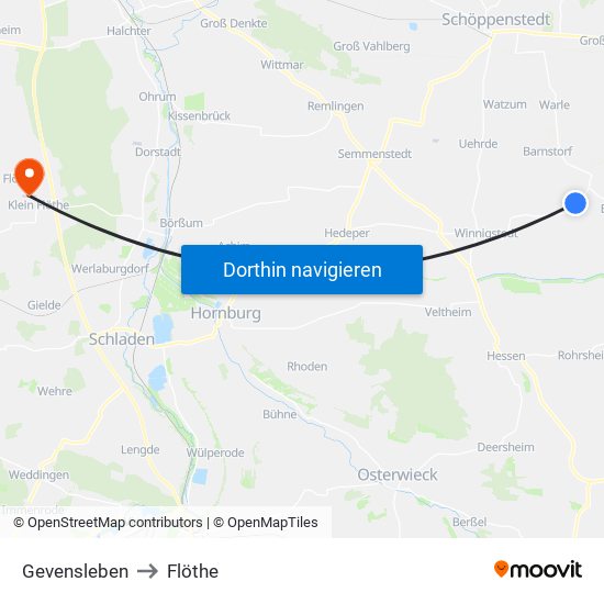 Gevensleben to Flöthe map