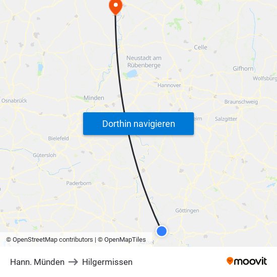 Hann. Münden to Hilgermissen map