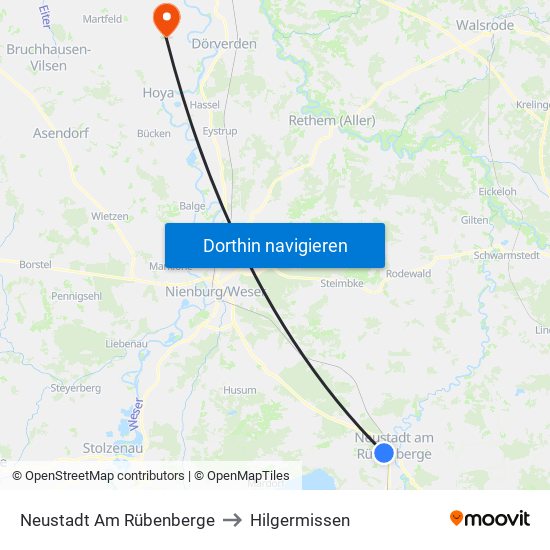 Neustadt Am Rübenberge to Hilgermissen map