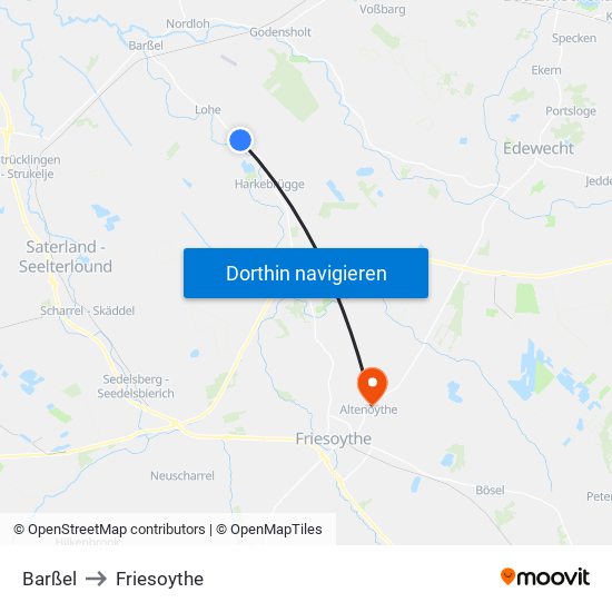 Barßel to Friesoythe map