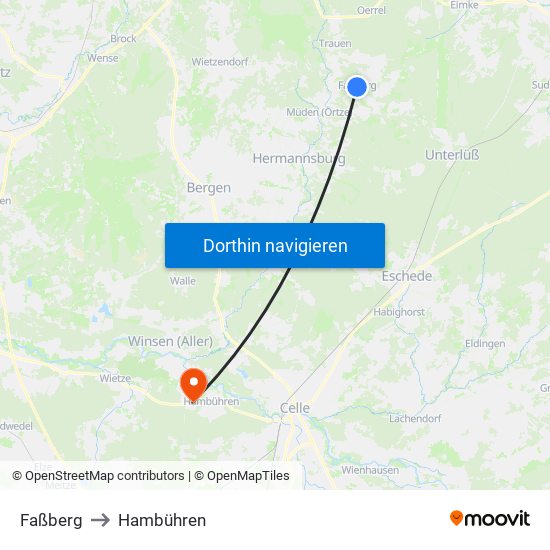 Faßberg to Hambühren map