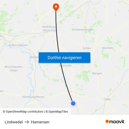 Lindwedel to Hamersen map