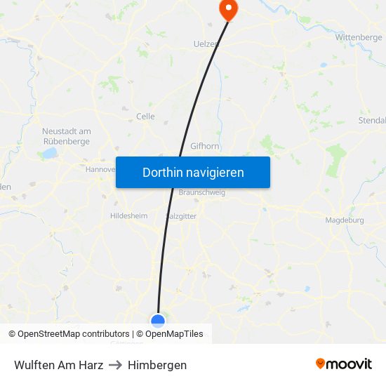 Wulften Am Harz to Himbergen map