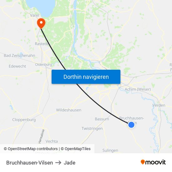 Bruchhausen-Vilsen to Jade map