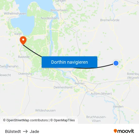 Bülstedt to Jade map