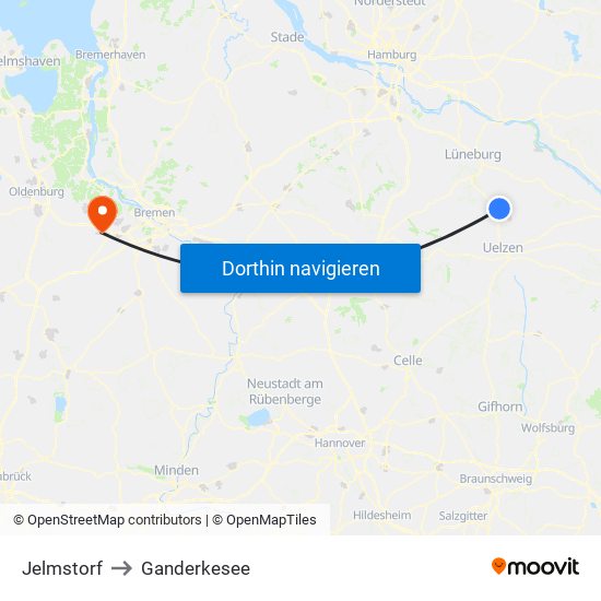 Jelmstorf to Ganderkesee map