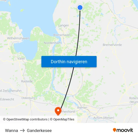 Wanna to Ganderkesee map