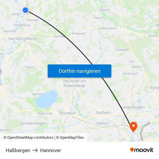 Haßbergen to Hannover map