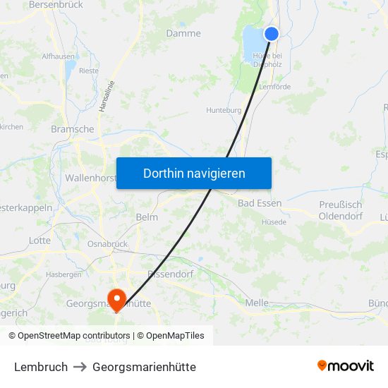 Lembruch to Georgsmarienhütte map