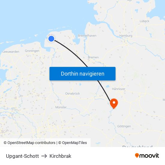 Upgant-Schott to Kirchbrak map