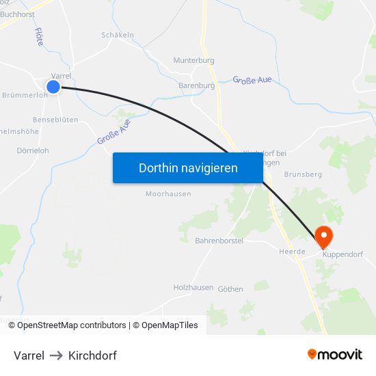 Varrel to Kirchdorf map