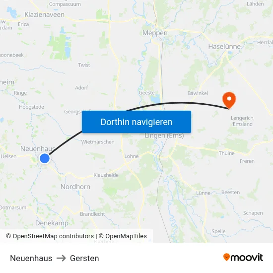 Neuenhaus to Gersten map