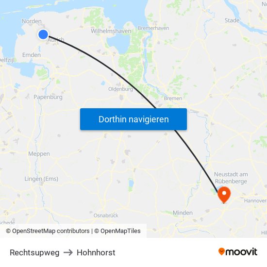 Rechtsupweg to Hohnhorst map