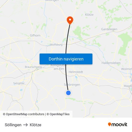 Söllingen to Klötze map