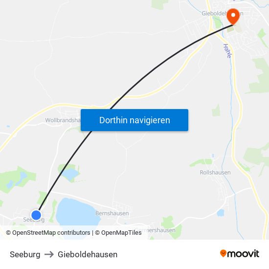 Seeburg to Gieboldehausen map