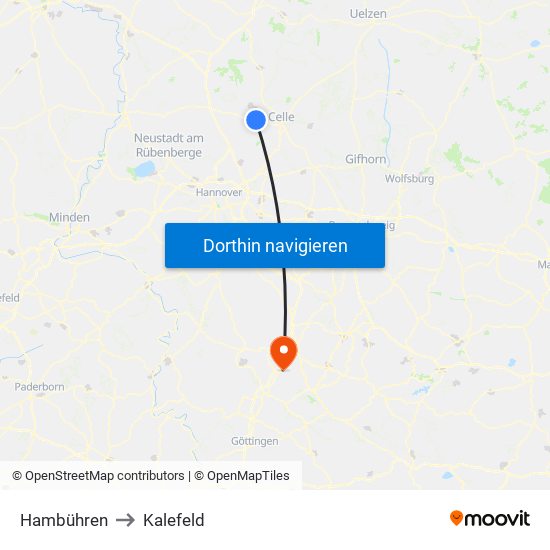 Hambühren to Kalefeld map