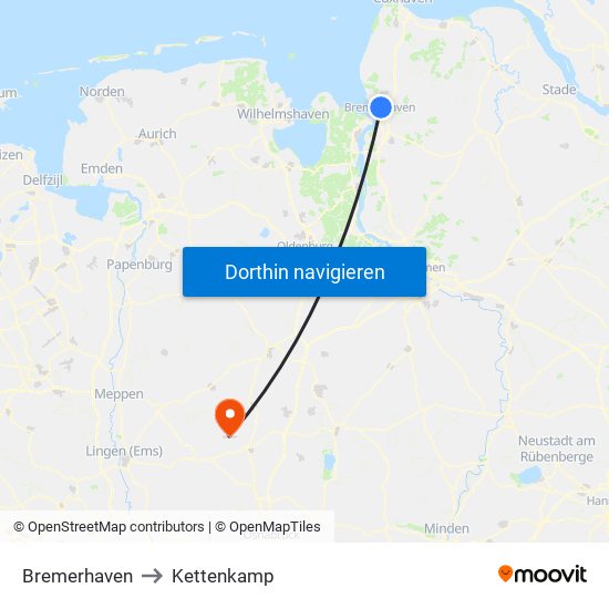 Bremerhaven to Kettenkamp map