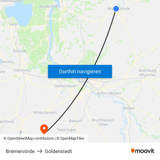 Bremervörde to Goldenstedt map