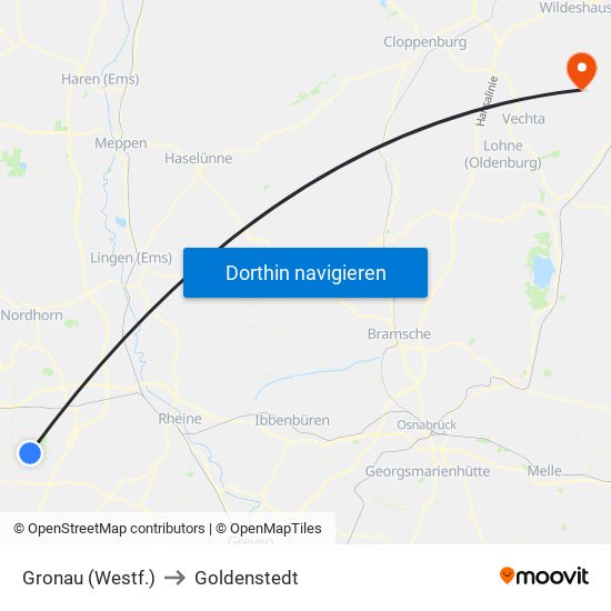 Gronau (Westf.) to Goldenstedt map