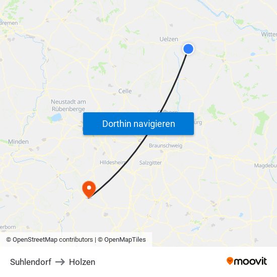 Suhlendorf to Holzen map