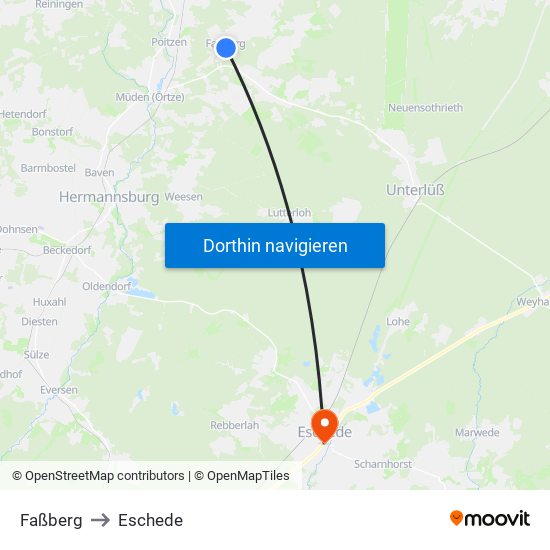 Faßberg to Eschede map