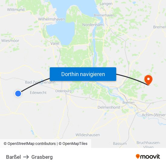 Barßel to Grasberg map