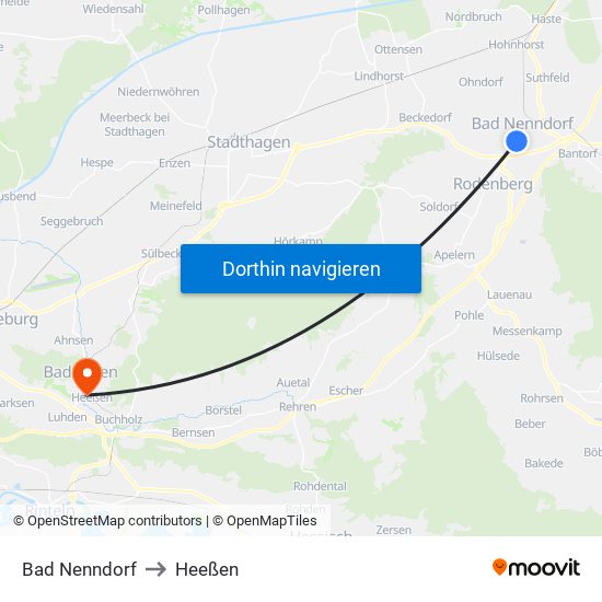 Bad Nenndorf to Heeßen map