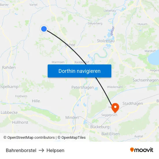 Bahrenborstel to Helpsen map