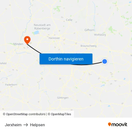 Jerxheim to Helpsen map