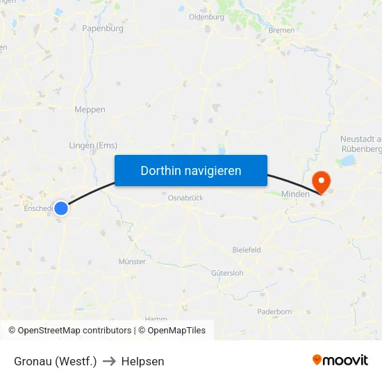 Gronau (Westf.) to Helpsen map