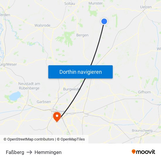 Faßberg to Hemmingen map