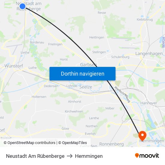 Neustadt Am Rübenberge to Hemmingen map