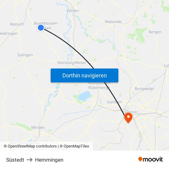 Süstedt to Hemmingen map