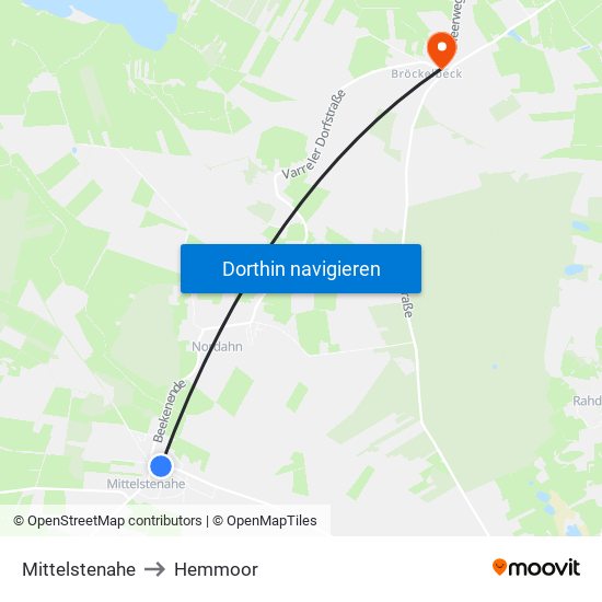 Mittelstenahe to Hemmoor map